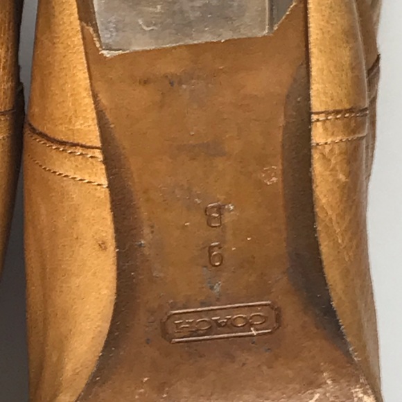 Coach Selena Tan Leather Knee High Pull On Heeled Boho Boots Size 9 - Picture 3 of 11